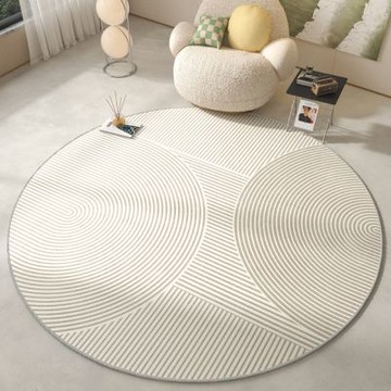 【匠俱】圓形地毯-直徑120cm(高級感客廳茶幾椅子墊 臥室電腦椅梳妝臺腳墊 書房轉椅地墊)