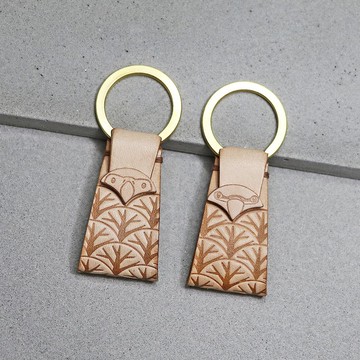 在森林裡的鸚鵡 ∣ 灰鸚/達摩 ‧ 原色皮革鑰匙圈