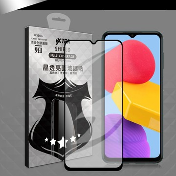 vxtra全膠貼合 三星 samsung galaxy m13 滿版疏水疏油9h鋼化玻璃膜(黑)