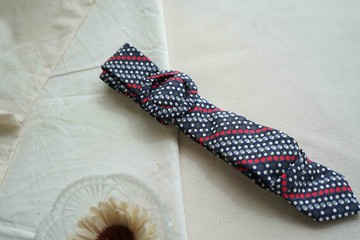 古董領帶改製腰帶-christion dior-點陣圖-灰