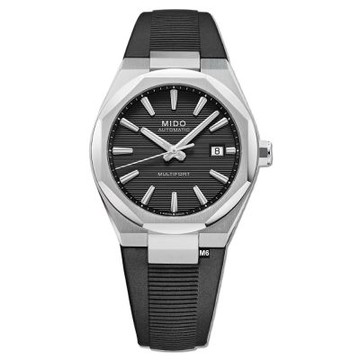 MIDO美度 新春款 先鋒Multifort 8 One Crowns八角形黑矽膠錶帶40㎜ M6(M0555071705100)