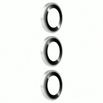 OWEIDA 歐威達 星耀鋁 鈦金屬鏡頭保護鏡 鏡頭環 三眼 銀色  iPhone 16Pro/16ProMax  1組