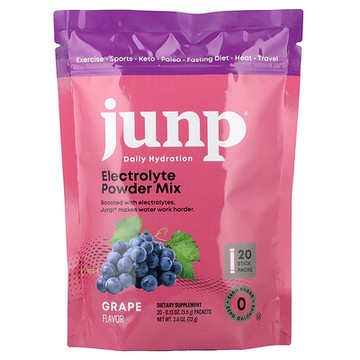 JUNP Hydration, 電解質混合粉，葡萄味，20 條，每條 0.13 盎司（3.6 克）