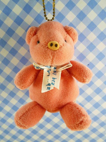 【震撼精品百貨】豬-絨毛鎖圈-粉色 震撼日式精品百貨