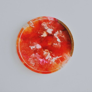 艷花潮紅 樹脂渲染冷水盤