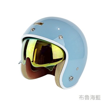 華泰 Ninja 安全帽 K-806Y  K-806SY 漾蜜墨鏡騎士帽 布魯海藍 金屬齒排釦 全拆洗 復古帽 半罩