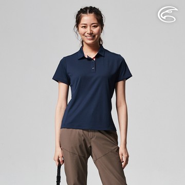 ADISI 女UPF50+防曬抑菌本布領POLO衫AL2211045｜黛藍