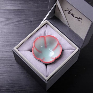 青瓷豬油凍花瓣主人杯泥視界李輝熠青玉可養復古中式扳指茶杯單盞