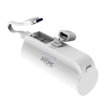 INTOPIC 廣鼎 迷你口袋式行動電源 PW-507L 雙向10.5W充電  白色