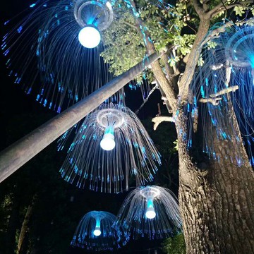 【免運直出】LED光纖水母燈 節日閃燈串滿天星戶外街道七彩變色餐廳酒吧裝飾燈