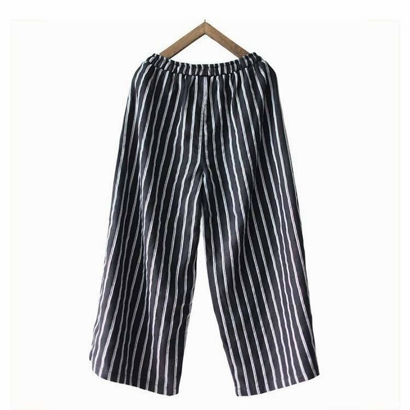 綿麻ワイドパンツ レディース ロングパンツ ボトムス パンツ