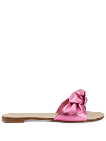 Giuseppe Zanotti - Aycha knot-detailing flat sandals - women - Metallic Leather/Leather - 38 - Pink