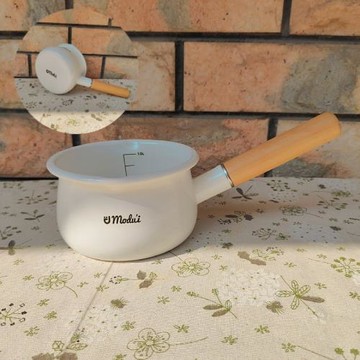 加厚日式搪瓷琺瑯雙流嘴奶鍋單柄鍋平底熱牛奶寶寶輔食早餐家用鍋