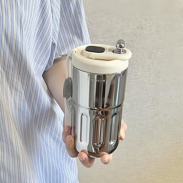 [台灣發貨]水杯新款316不銹鋼智能咖啡便攜保溫杯女生高顏值簡約學生隨手杯 辦公室保溫杯 溫度顯示水杯