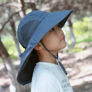 后遮擋脖子防曬夏天兒童帽子護頸防紫外線男童戶外爬山帽少年涼爽
