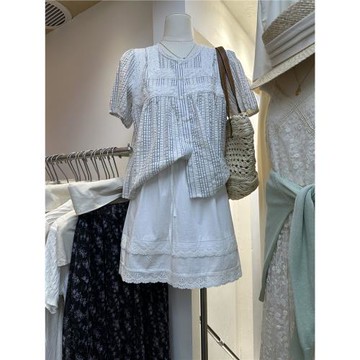 十三行新款韓版2025夏季高腰橡筋抽繩設計拼花邊減齡顯瘦百搭半裙