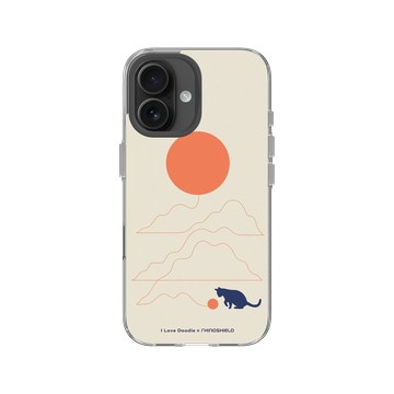 iPhone 16 Clear Case（相機按鈕） 透明 - ilovedoodle (Lim Heng Swee) - Cat Landscape - Hairball 貓咪貓球