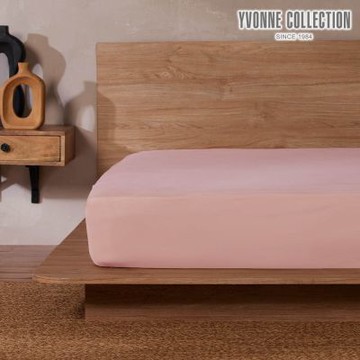 YVONNE 以旺傢飾 純棉素面單人床包-粉橘