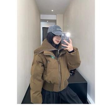 【RICECAKE & OISIS】美式假兩件 短款加厚 棉衣外套 高級感 百搭 棉服 夾克 女