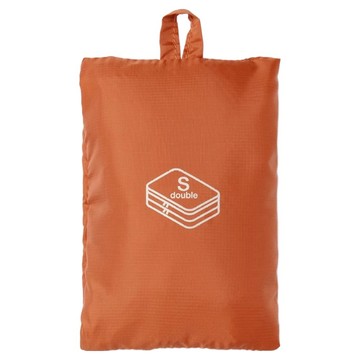 MUJI 無印良品 聚酯纖維可折收納袋 雙層  S(20 x 26 x 10cm)  橘色