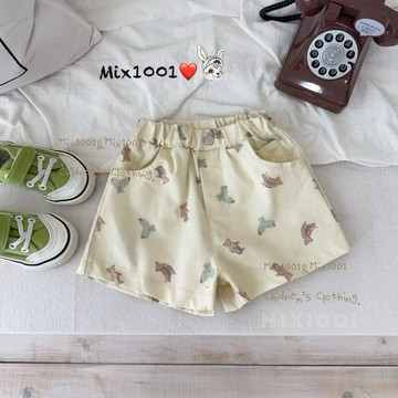🌈✨mix1001水彩玩偶小熊短褲✨兒童滿版熊熊短褲5-17