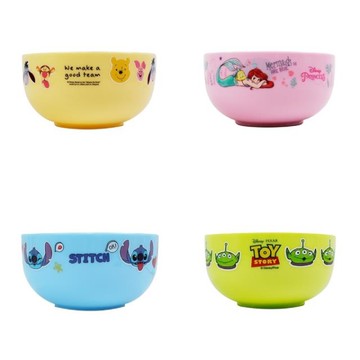 小禮堂 迪士尼  塑膠餐碗 500ml 小熊維尼 小美人魚 三眼怪
