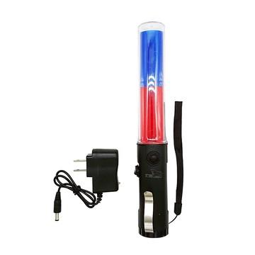 【TW焊馬】H5263充電式LED紅光藍光 交通 指揮棒(3段式開關 交通棒)
