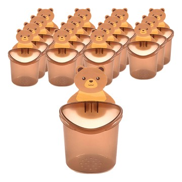 小熊牙刷置物架 16個 棕色 可愛造型壁掛瀝水浴室收納