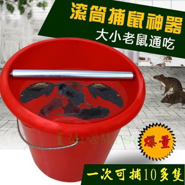 【鈺見奇蹟】含水桶 滾輪 捕鼠神器 滾筒家用 連續抓 金屬滾輪 廚房