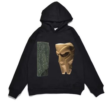 數碼直噴說唱歌手MF DOOM專輯印花加厚連帽寬松衛衣男女秋冬外套