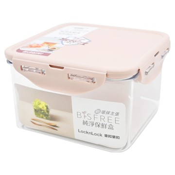 LocknLock 樂扣樂扣 純淨抗菌保鮮盒 正方形  LBF822D-01 粉色 1.3L  1個