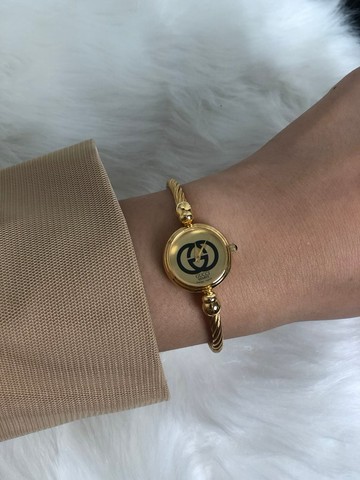 【日本直送 名牌中古包】GUCCI 古馳 手錶 金色 GG 不鏽鋼 錶帶 2047L vintage 古董 v5yfg7