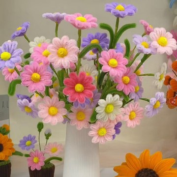 臺灣/ 現🌸手工 DIY  手作 永生花 扭扭棒66朵浪漫可愛小雛菊材料包diy扭扭棒材料包送閨蜜好友【不含花瓶