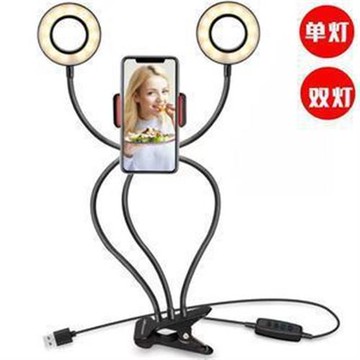 夾式補光燈新品攝影學習桌面臺燈LED二合一萬向軟管夾子款補光燈