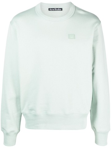 Acne Studios - logo-patch cotton sweatshirt - unisex - Cotton - XL - Green