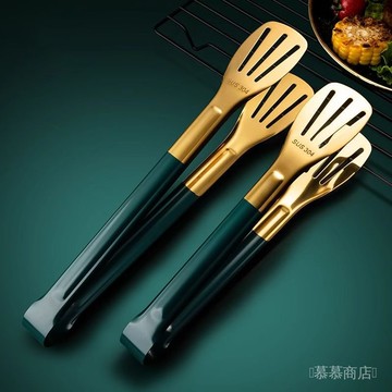 ✨可開發票#不銹鋼食品夾子廚房燒烤夾牛排夾饅頭麵包夾防燙烤肉夾蔬菜夾傢用#免運