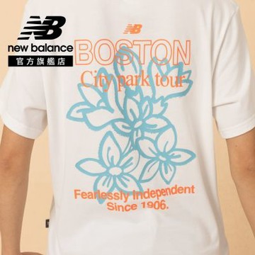 【New Balance】圖案短袖上衣_女性_白色_WT61A472WT
