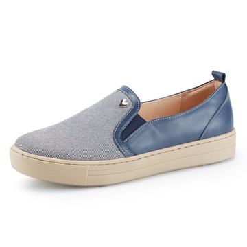 ORIN 簡約真皮拼接休閒鞋 藍色 #24715