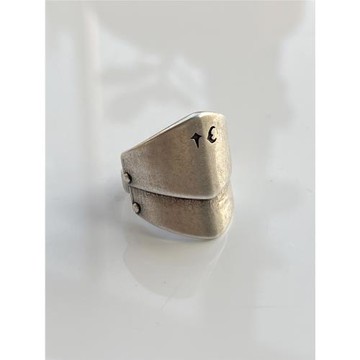 Punkboloo自主指環鎧甲復古銀關節戒指鎧甲戒指小眾戒子thug club