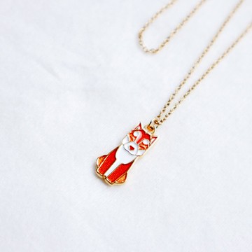 【卡片項鍊Card Necklace】動物系列-幾何柴犬