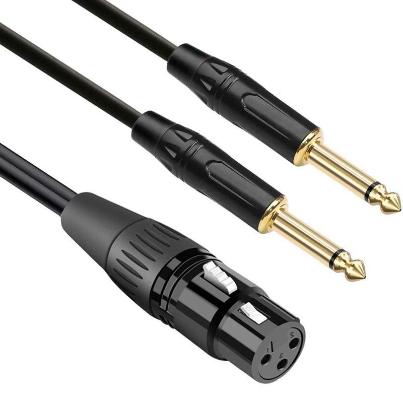 luxferre xlr 6.3 mm 変換 6.35 TS ケーブル メス 延長 コード