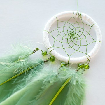 捕夢網材料包 8cm - 簡單綠 - 手作diy禮物
