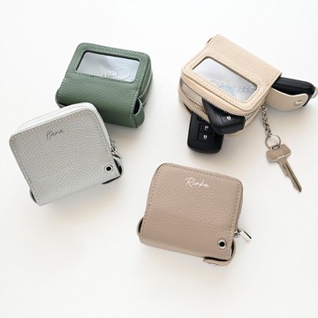 2+1收納 3個收納 智慧鑰匙包 【 本革 質感 刻印 】 鑰匙包 小物包 質感色 文字刻印 HR55U