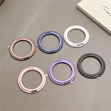 超薄鋁合金手機支架粘貼式金屬背貼可旋轉指環扣桌面橫豎支撐配件黏貼背面指扣環小巧輕薄多功能支點貼片新款