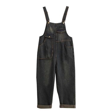 【巴黎精品】現貨+預購 吊帶褲休閒長褲大碼寬褲直筒褲落地褲休閒女裝-寬鬆高腰修身牛仔連身女褲子a1eb43