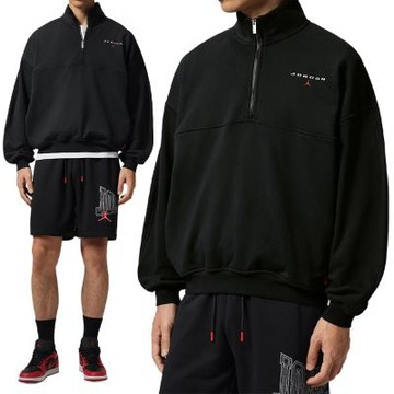 Nike As M J Flt Flc Qtr Zip Lb 長袖 男款 黑色 半拉鍊 半開襟 IW6367-010