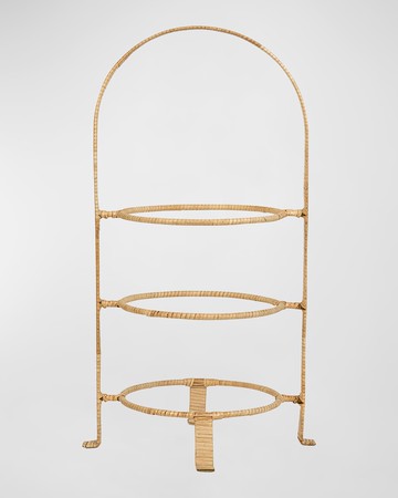 Provence Rattan Triple Tiered Server - Whitewash
