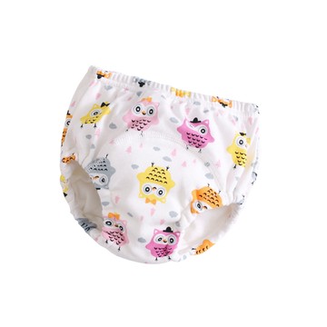 JoyNa - 學習褲 嬰兒尿布褲 鬆緊隔尿褲-3件入-貓頭鷹+隨機2入