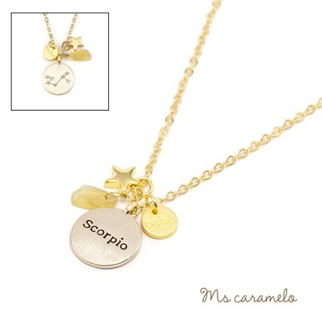 送禮物 [12星座項鍊現貨商品]【焦糖小姐Ms caramelo】  寶石項鍊 天蠍座(閨蜜禮) (生日禮物推荐)