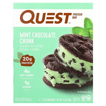 Quest Nutrition, 蛋白棒，薄荷巧克力塊，4 根，每根 2.12 盎司（60 克）